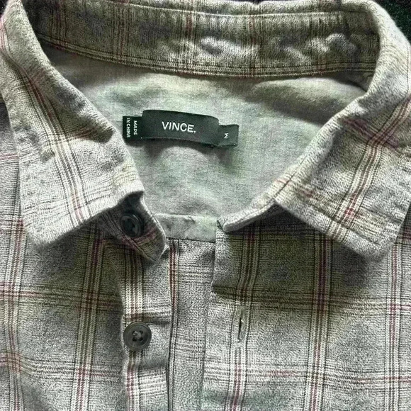 Mens long sleeve button down VINCE shirt size medium fits like a small - Picture 2 of 3